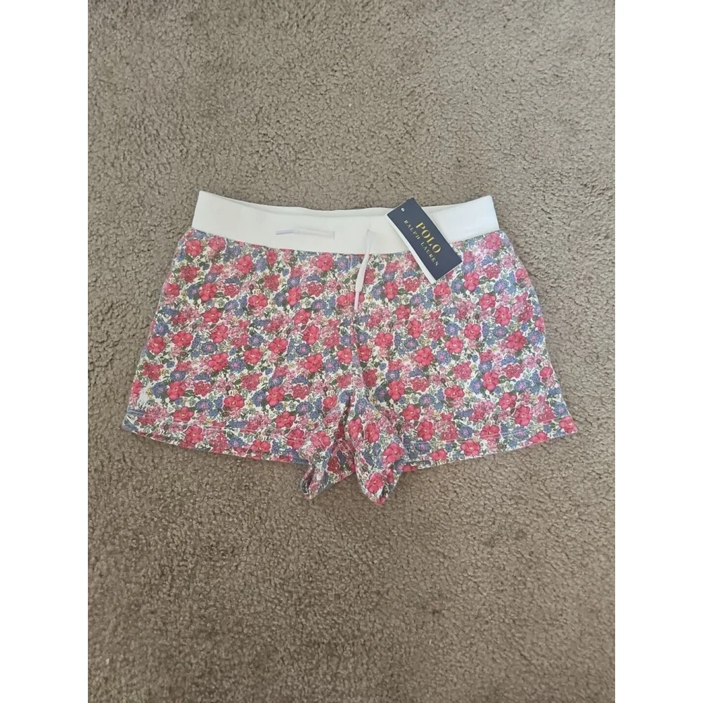 Polo Ralph Lauren Floral Terry Shorts Pink Size XL